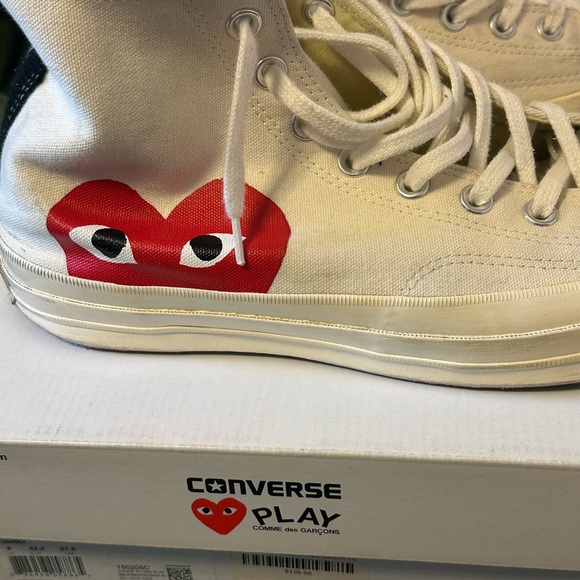 Converse White and Red High-Top Sneakers - Picture 4 of 7